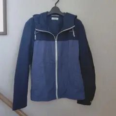ユニクロ　フード付きパーカージャケット　Lサイズ　ネイビー＆ブルー