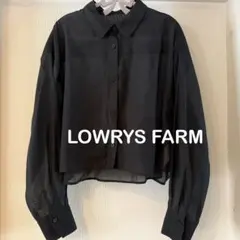 LOWRYS FARM シアーシャツ ショート丈　ブラックのサムネイル