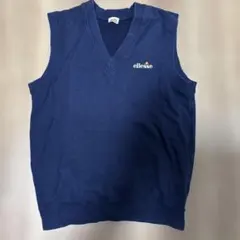 90s 00s ellesse Vネック　ベスト　コットン　ネイビーのサムネイル