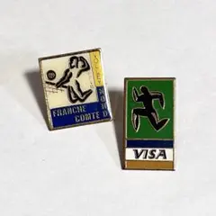 フランス バレーボール スパイク VISA 走る人 ヴィンテージ ピンズ セット