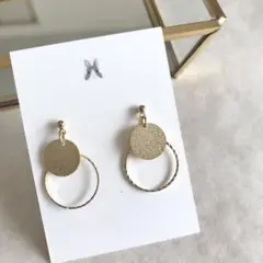 《No.573》ゴールドフープピアス/リング シンプル アンティーク