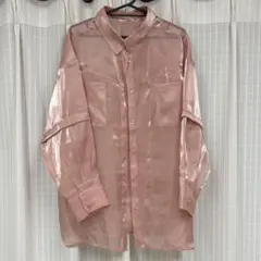 MURUA シアー 素材 長袖 シャツ ピンクのサムネイル