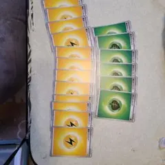 ポケモンカード エネルギーカードセット草エネルギー6枚、雷エネルギー12枚