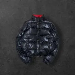 00s archive 短丈 ダウンジャケット y2k teck 光沢 極暖 黒