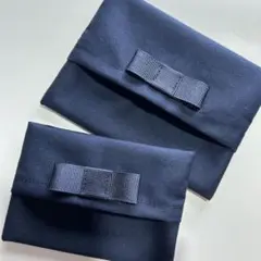 ポケットティッシュケース リボン ネイビー 普通&ミニサイズ お受験 女の子