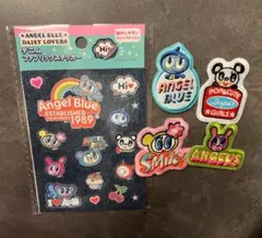 エンジェルブルー　刺繍ステッカーセット　デニムステッカー　セリア