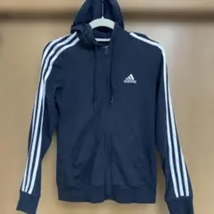 adidas アディダス パーカー ブラック レディースS ジップパーカー