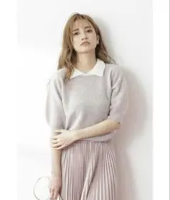 プロポーションボディドレッシング　襟付きニット