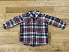 【良品】Baby GAP トップス チェック シャツ 長袖 襟付 春秋 90cm