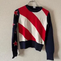 美品 tommy jeans ニット(S) レディース 綿 総柄 星柄