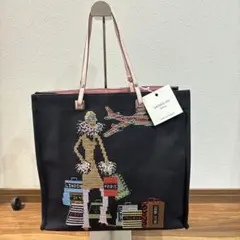 新品タグ付 Barbara Rihl キャンバス レザー トートバッグ 刺繍のサムネイル
