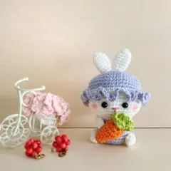 うさぎ あみぐるみ ボンネット ベビーキャップ