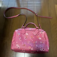 COACH コーチ 2way ミニボストンバッグ 花柄 ピンク F37491