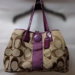 コーチ coach シグネチャーバッグ パープル F14385 - メルカリ