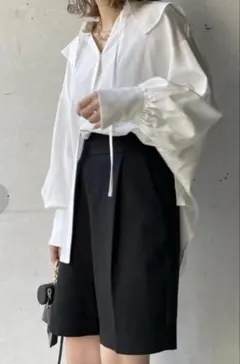 美品　doudou スプリングカルゼショートパンツ ブラックのサムネイル