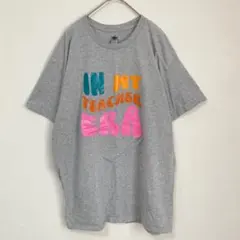 ギルダン 英字プリント Ｔシャツ クルーネック 半袖 L 灰 綿 お出かけのサムネイル