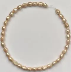 淡水パール　約8.5〜9ミリ　お肌色　バロック　約39センチ