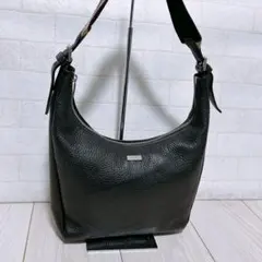ブラックレーベルクレストブリッジ 2way ショルダーバッグ ロゴ シボ革 