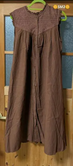 ❁⃘*.゜Samansa Mos2 ブラウン ノースリーブワンピース❁⃘*.゜
