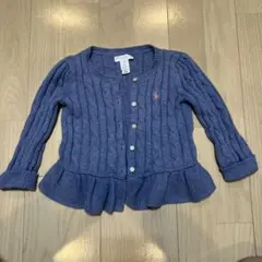 Ralph Lauren ケーブルニットカーディガン 18M ブルー
