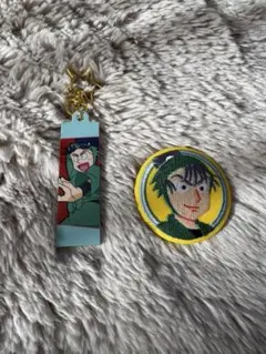 忍たま乱太郎 両面アクリルキーホルダー＆刺繍缶バッジ（七松小平太・食満留三郎）