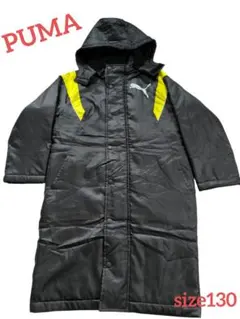 極美品✨PUMA ブラック ベンチコート 刺繍150 プーマ　黒　フード付き 2025年最新】プーマ ベンチコートの人気アイテム - メルカリ