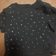 ブラック ラインストーン 半袖 Tシャツ