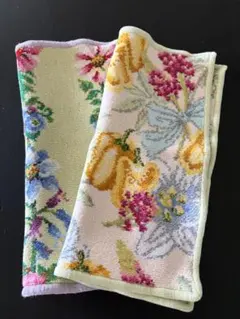 FEILER フェイラー ハンカチ 2枚セット 花柄　シェニール　近沢　使用品のサムネイル