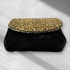 【正規品】クリスチャンディオール レオパード柄 ポーチ ブラック ゴールド金具