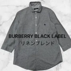BURBERRY BLACK LABEL ギンガムチェック　リネンブレンド　M