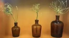 茶色いガラス花瓶 3個セット