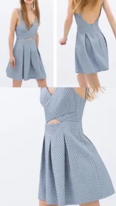 ZARA ザラ★ハート柄　カットアウト　ミニワンピース