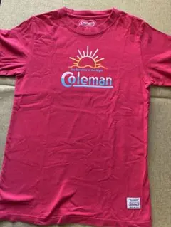 Coleman 赤 サン・ロゴプリント Tシャツ XS