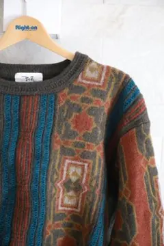 ToP 3Dニット　vintage 総柄