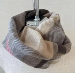 人気❤️ミルクティー❤️チェック　ベージュ　フリース　　スヌード　マフラー　防寒