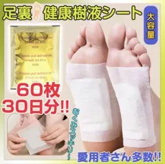 足裏シート60枚セット 旅行 人気スポーツ 疲労回復 新品 健康 個包装 疲れのサムネイル