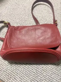 COACH レッド レザー ショルダーバッグ ヴィンテージ