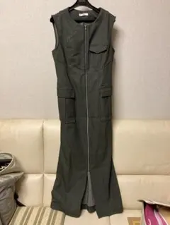 MURUA ノースリーブ ロングワンピース ダークグレー