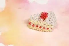 ミニいちごケーキ ビーズストラップ ハンドメイド ミニチュア