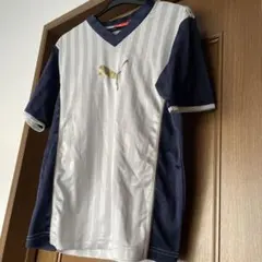 Puma ストライプ 半袖Tシャツ 白/ネイビー