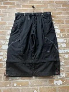00s カーゴパンツ テック　y2k ハーフカーゴ　膝下　黒　2way 古着
