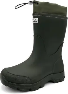 Amoji アモジ レインブーツ フード付き ミドル丈 緑 26〜26.5cm