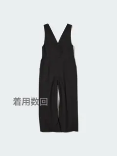 ユニクロ Vネックサロペット ブラック レディース Mサイズ