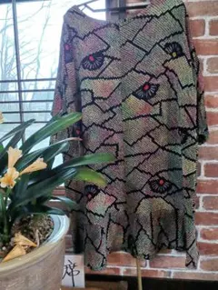 着物リメイク絞りチュニック、ワンピース