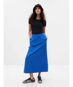GAP ギャップ コットンリネン マキシスカート ブルー
