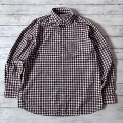 剃*ー様 L.L.Bean チェックシャツ 長袖 ボタンダウン L エンジ 紺
