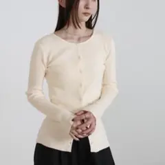 セレクトモカ 2WAYクルーネックリブシンプルカーディガン 最終値下げ