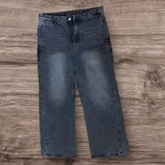 ワイドデニムスラックス★XL★グレー