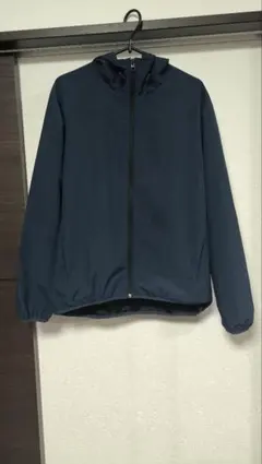 gu ネイビー フード付きナイロンジャケット