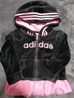 adidas ベロア　アウター ジャンパー　パーカー　24M 80 90